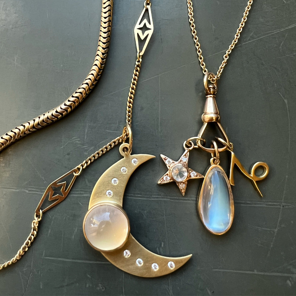 MOONSTONE CELESTIAL GOLD CHARMS