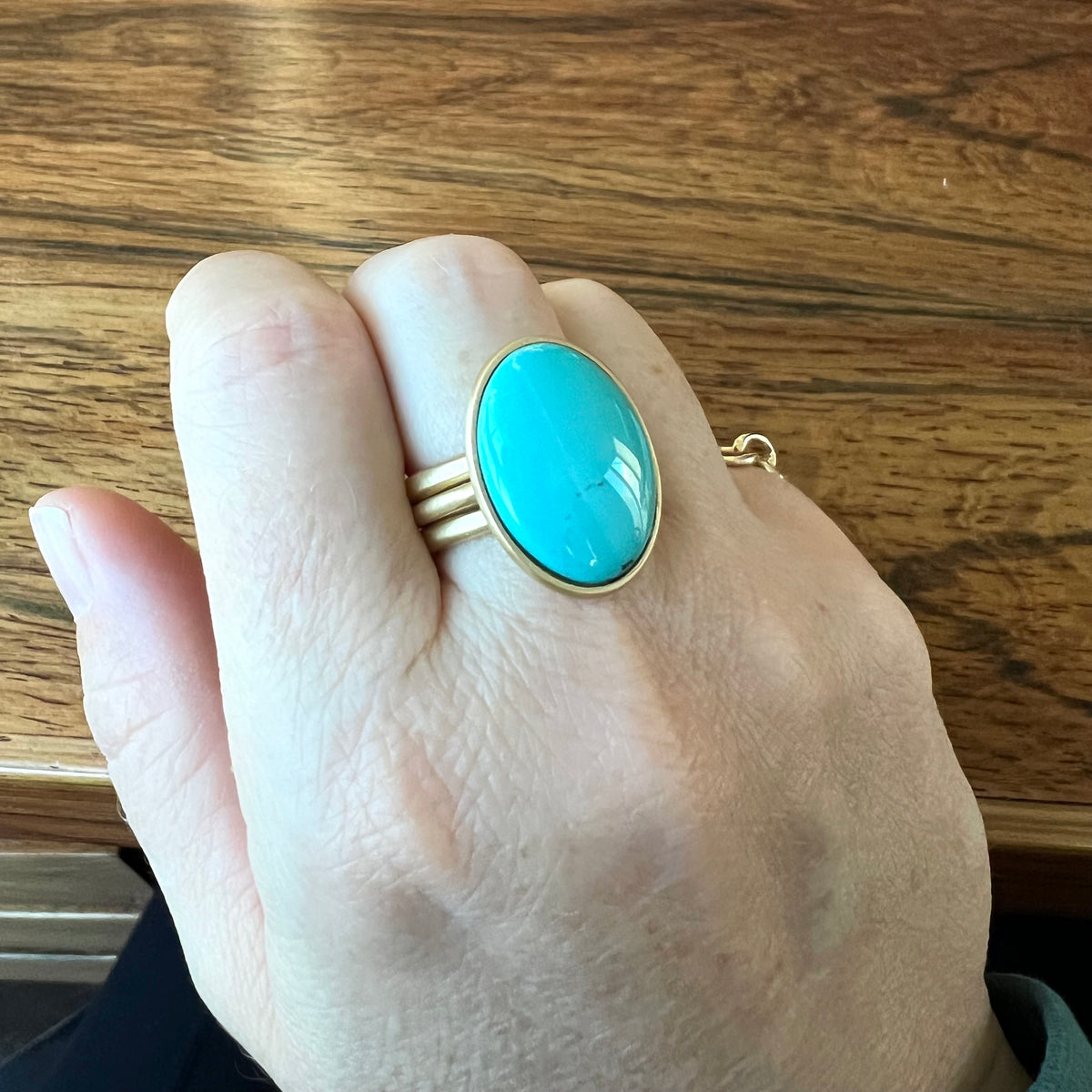 Natural Oval Diamond Turquoise Ring, Solid 18K Gold, December Birthstone,  Solitaire Ring, Minimalist Ring, Statement Ring, Christmas Gift - Etsy