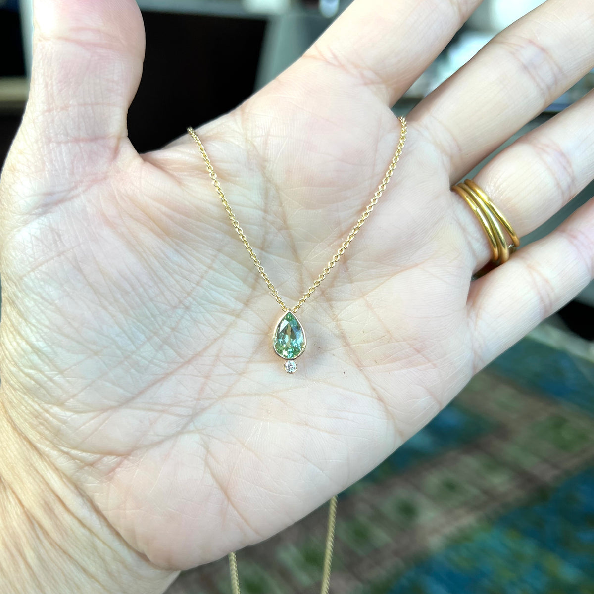 MINT GARNET SACRED SEED NECKLACE