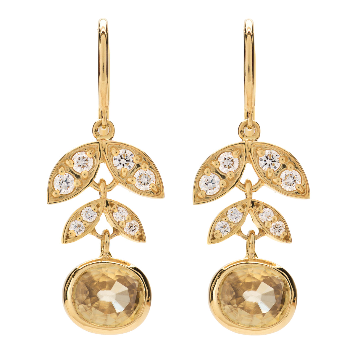GOLDEN ZIRCON LOTUS EARRINGS