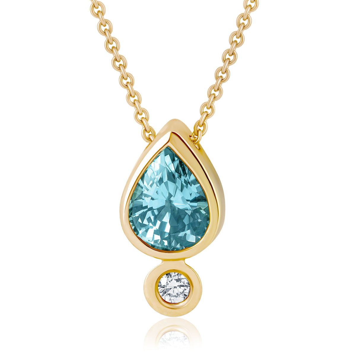 BLUE/GRAY SAPPHIRE DIAMOND SACRED SEED NECKLACE