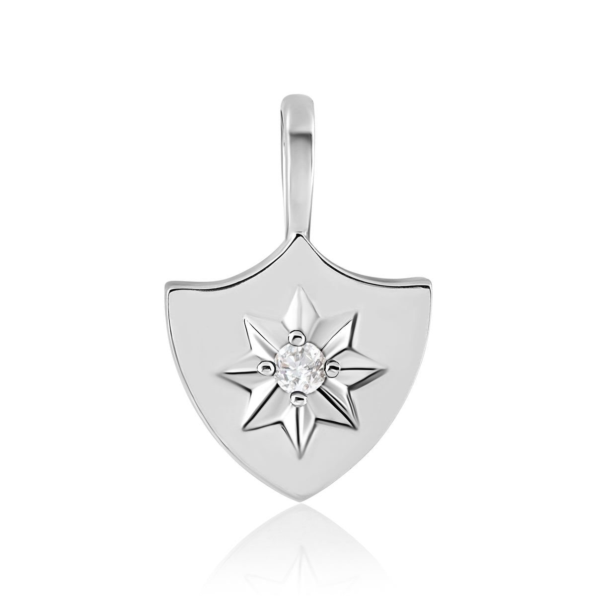 DIAMOND LUCKY STAR SHIELD - WHITE GOLD