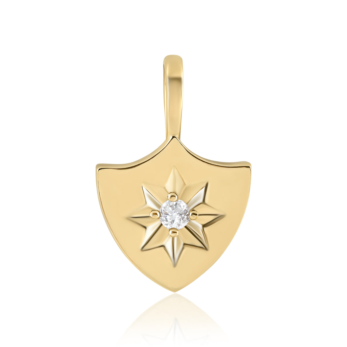 DIAMOND LUCKY STAR SHIELD - YELLOW GOLD