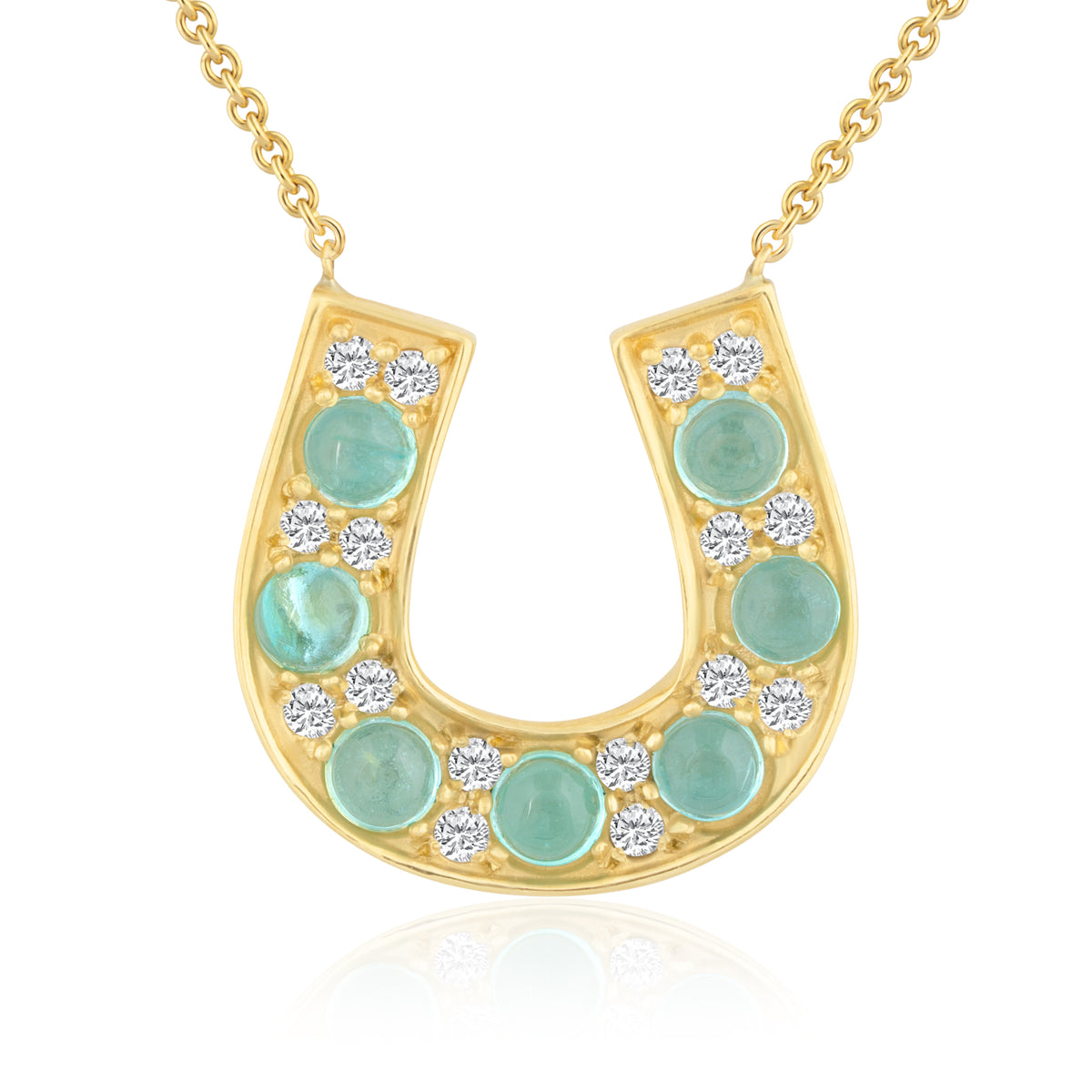 APATITE DIAMOND HORSESHOE NECKLACE
