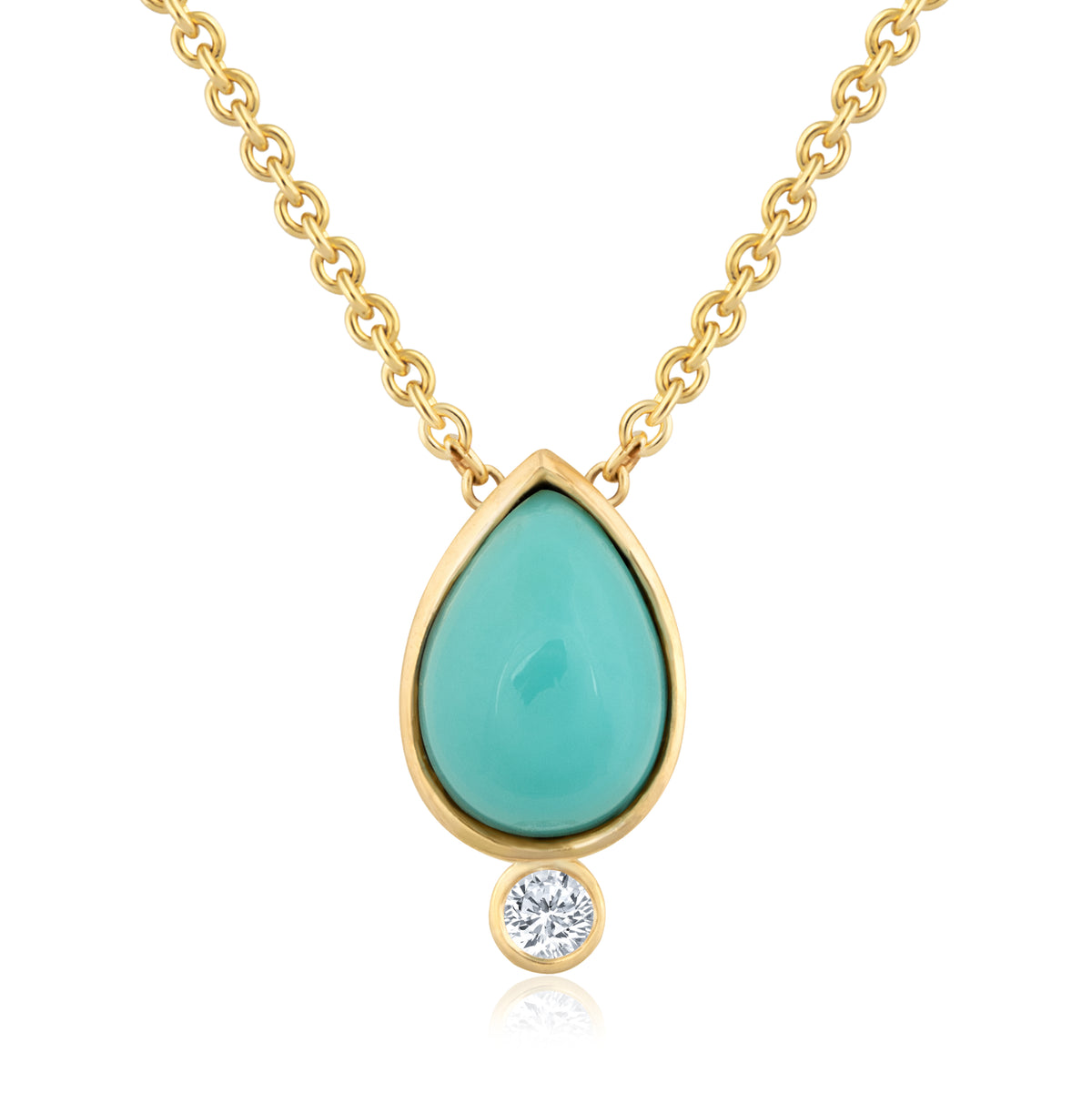 TURQUOISE DIAMOND SACRED SEED NECKLACE